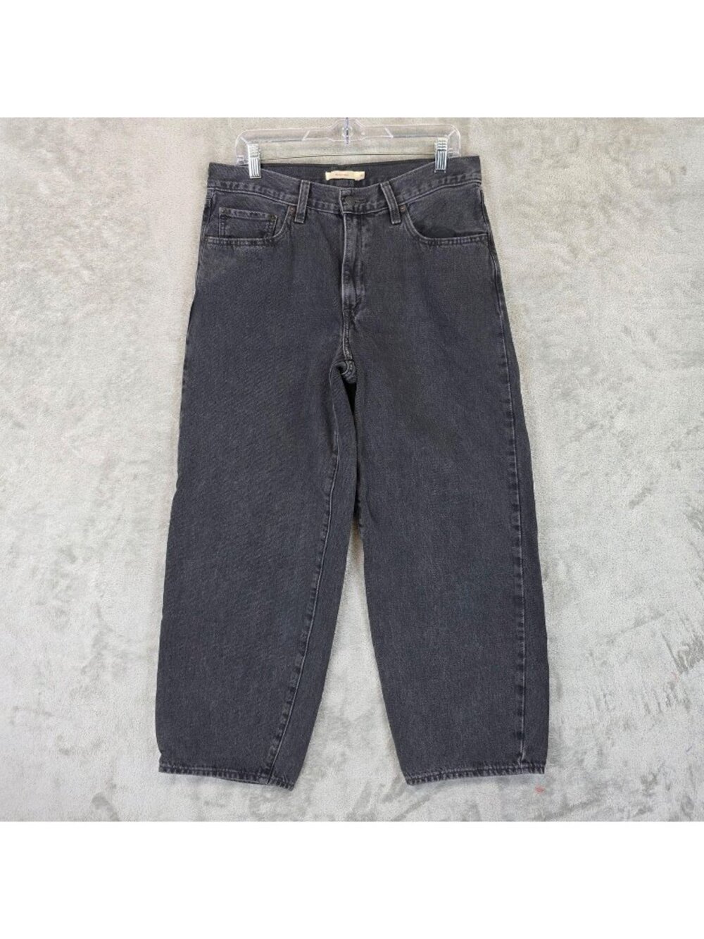 Levis Premium Baggy Dad Jeans Womens 30 Gray Charcoal High Rise Relaxed Denim